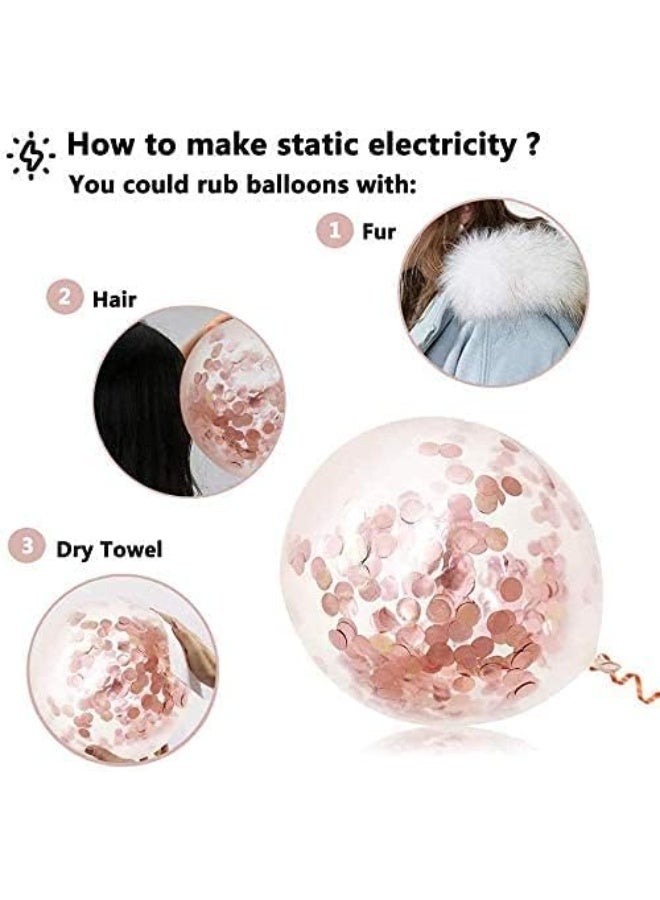 ديكورات حفلات أعياد الميلاد باللون الذهبي الوردي، لافتة عيد ميلاد سعيد، ستارة هامشية باللون الذهبي الوردي، قلب نجمة من رقائق معدنية، بالونات قصاصات ورقية معلقة، زينة كعكة لأعياد ميلاد النساء والفتيات، حفلة أميرة، 58 قطعة - Image 4